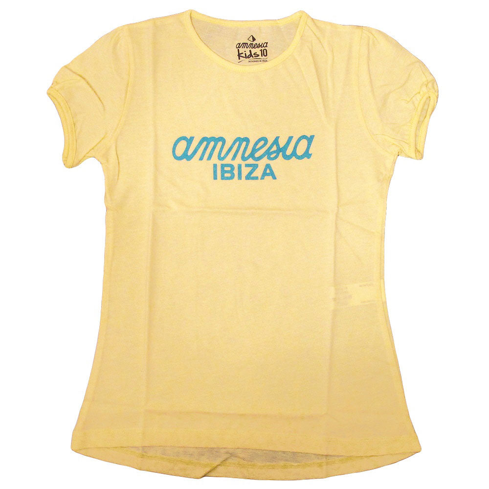 Amnesia Ibiza Classic Logo Kids Girls Yellow T-shirt