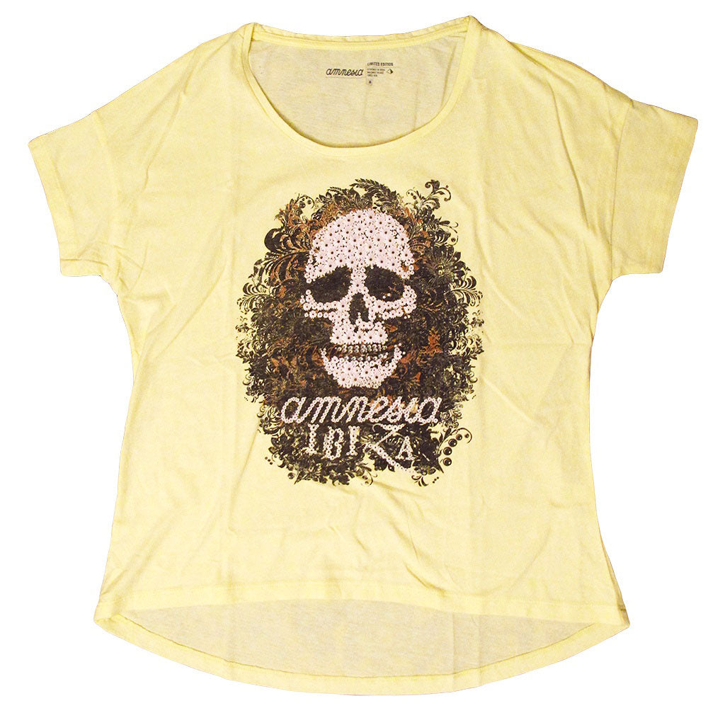 Amnesia Ibiza Calavera Camiseta extragrande Mujer