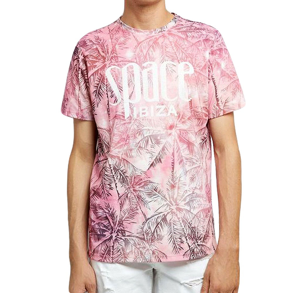 Space Ibiza Camiseta hombre con estampado de palmeras en toda la prenda