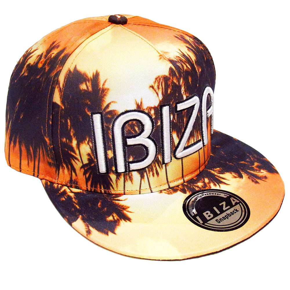 Ibiza Casquette Snapback Lever du soleil orange palmiers
