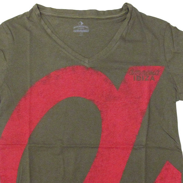 Amnesia Ibiza Camiseta caqui Cuello V Hombre con a Logo