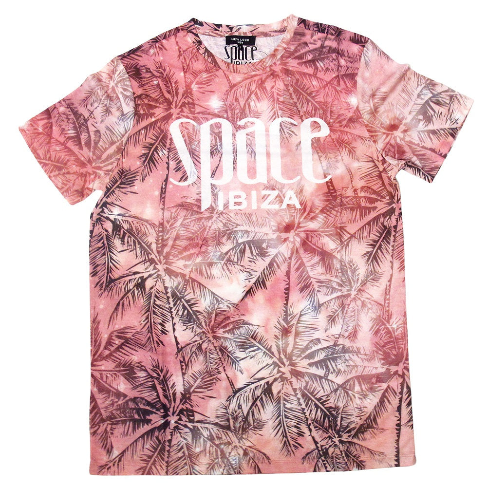 Space Ibiza Camiseta hombre con estampado de palmeras en toda la prenda