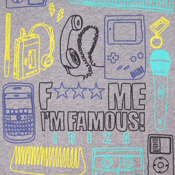 F*** Me I'm Famous Camiseta sin Mangas hombre Retro Neon