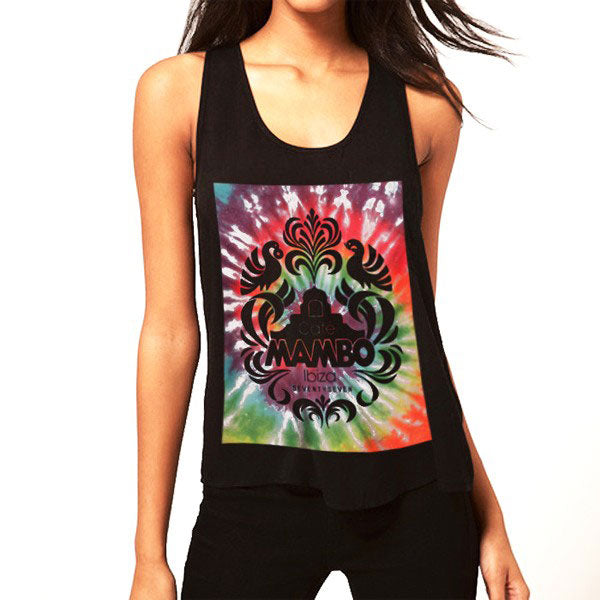 Café Mambo v 77 Camiseta de Tirantes Puesta del Sol Tie-Dye