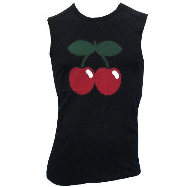 Pacha Camiseta sin Mangas Negra Cereza Plana