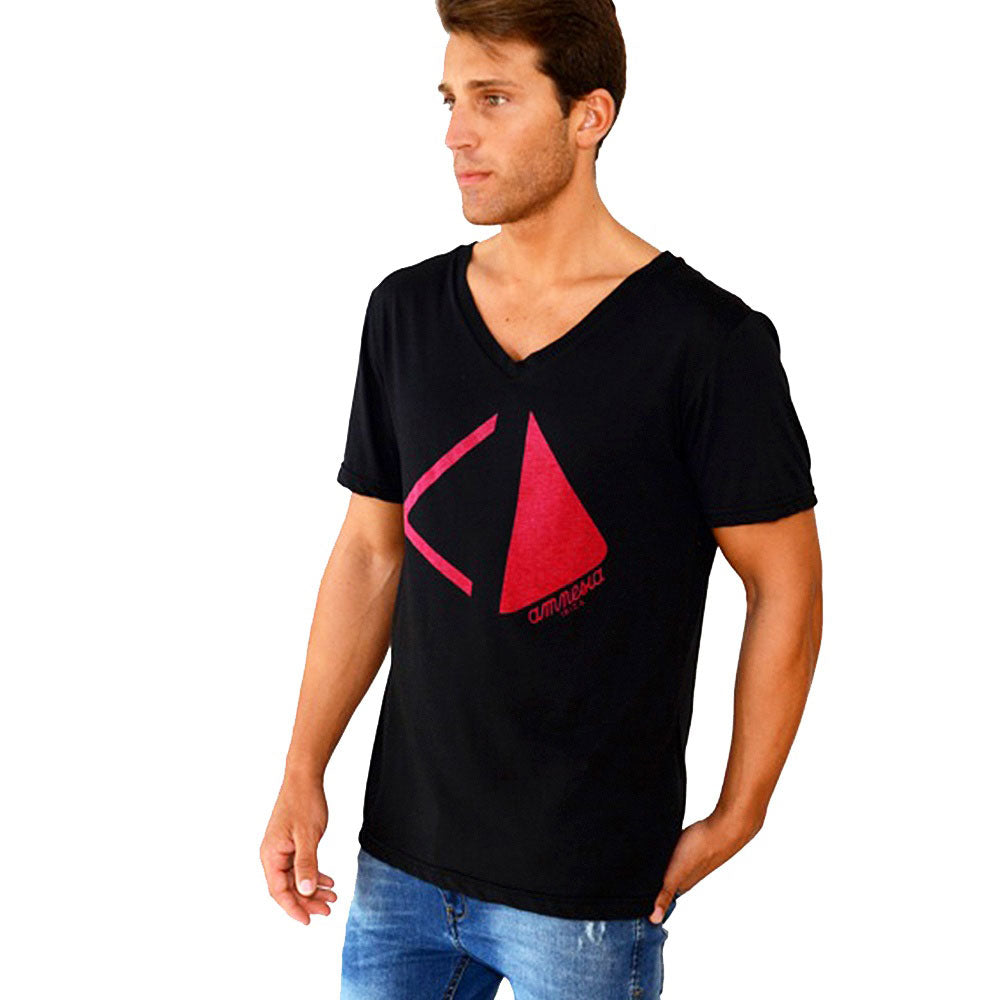 Amnesia Ibiza Camiseta cuello V hombre con Logo Pirámide