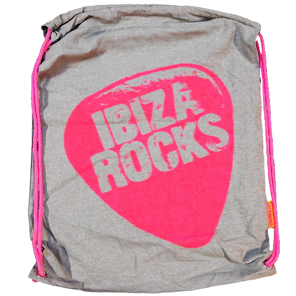 Ibiza Rocks Camiseta Plectro Gris con Bolso de Cordón