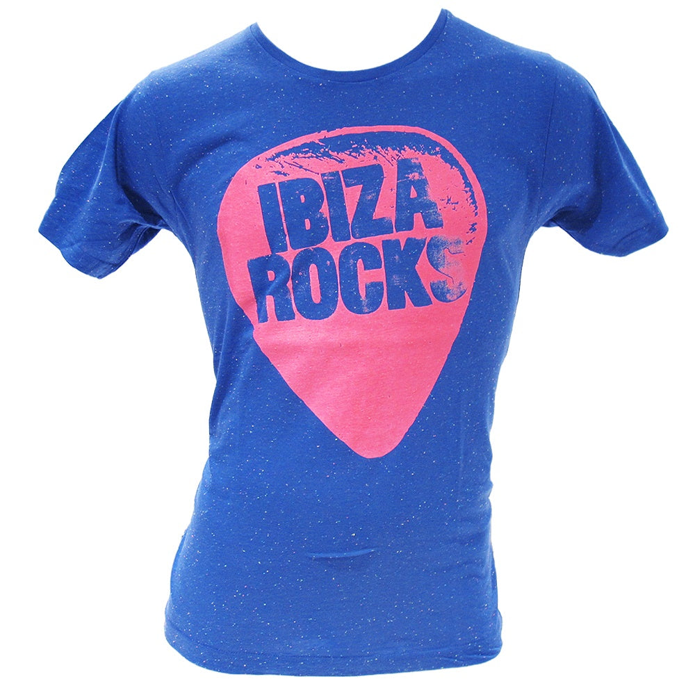 Ibiza Rocks Camiseta Hombre de Tejido Flameado con Plectro Logo