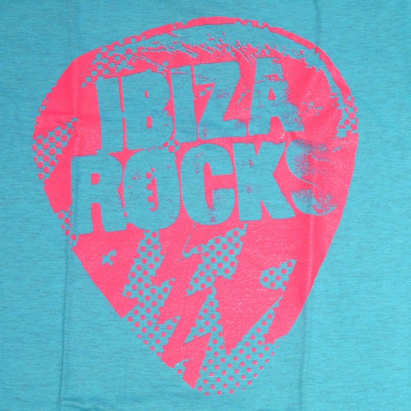 Ibiza Rocks Camiseta Hombre de Tejido Flameado con Plectro Logo