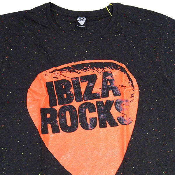 Ibiza Rocks Camiseta Hombre de Tejido Flameado con Plectro Logo