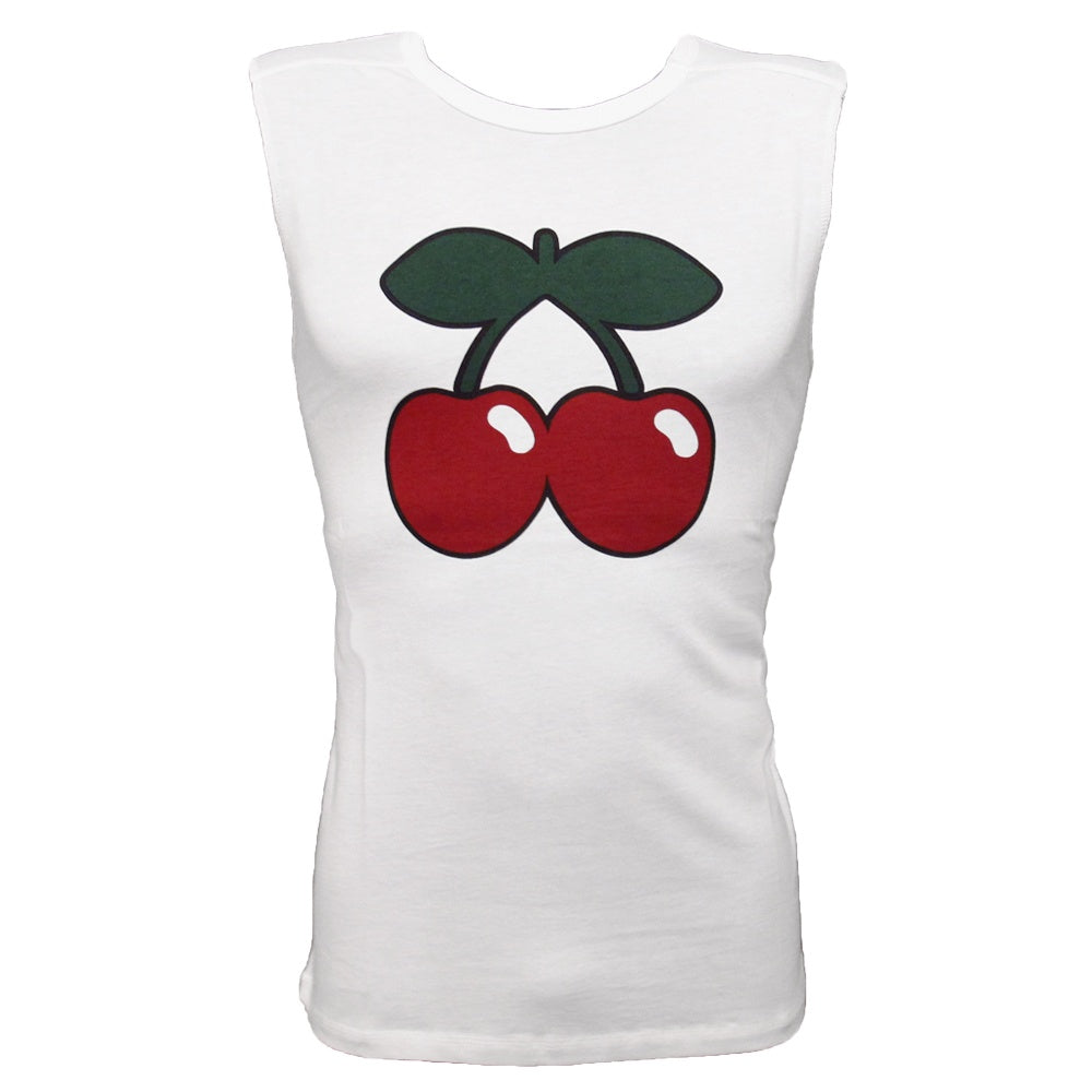 Pacha Camiseta sin Mangas Blanca Cereza Plana