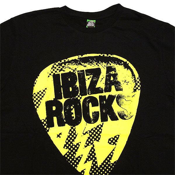 Ibiza Rocks Camiseta hombre Plectro Amarillo Neón