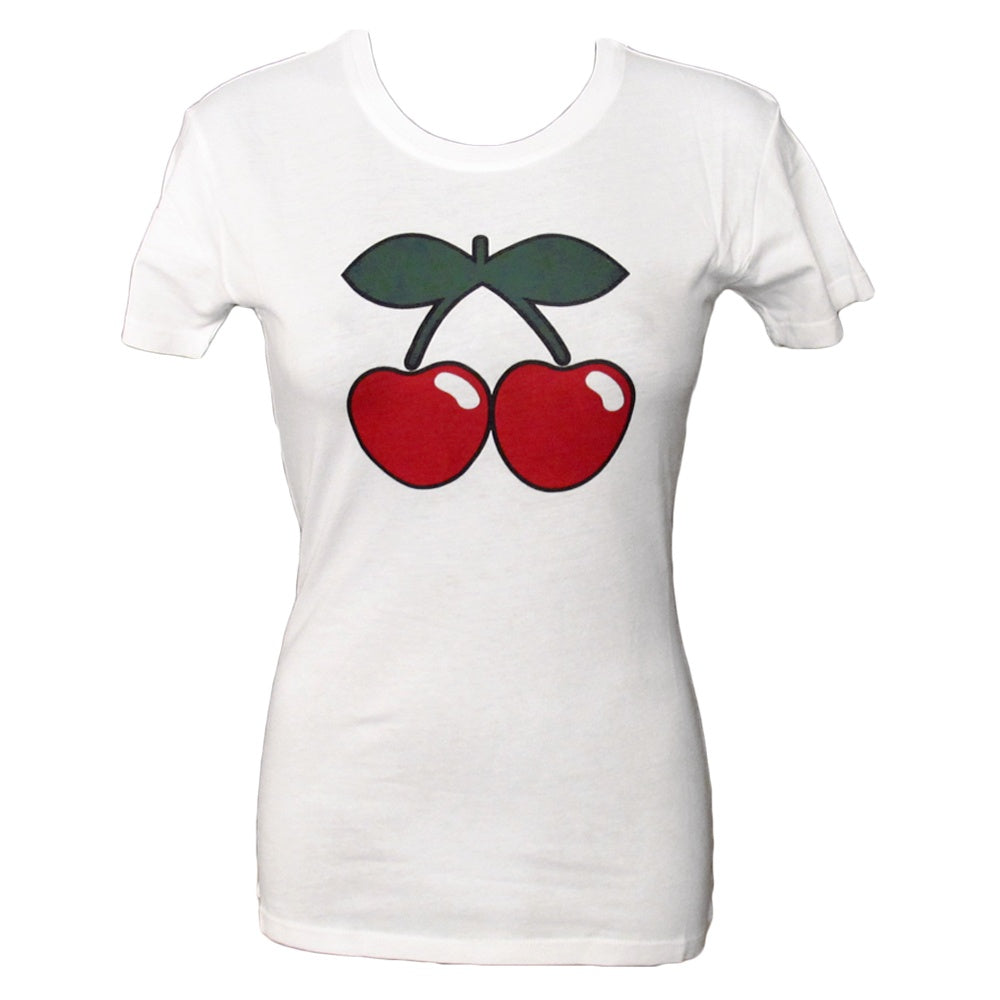 Pacha T-shirt Donna Bianco con Logo Ciliegia Basic