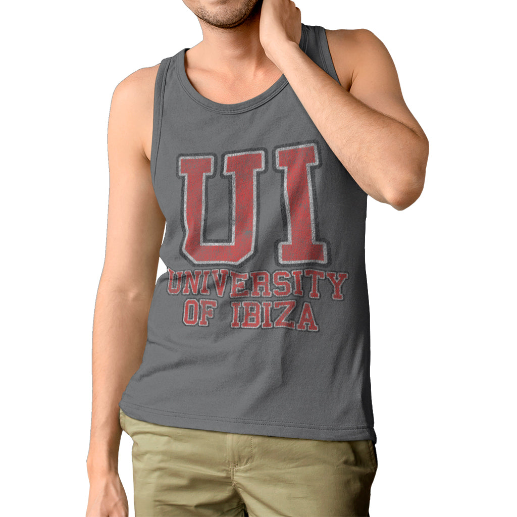 University of Ibiza Camiseta sin Mangas hombre con Logo Colegial