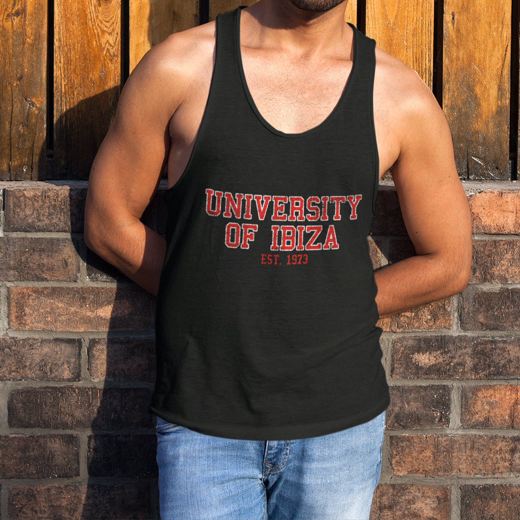 University of Ibiza Camiseta sin Mangas hombre con Logo Vintage