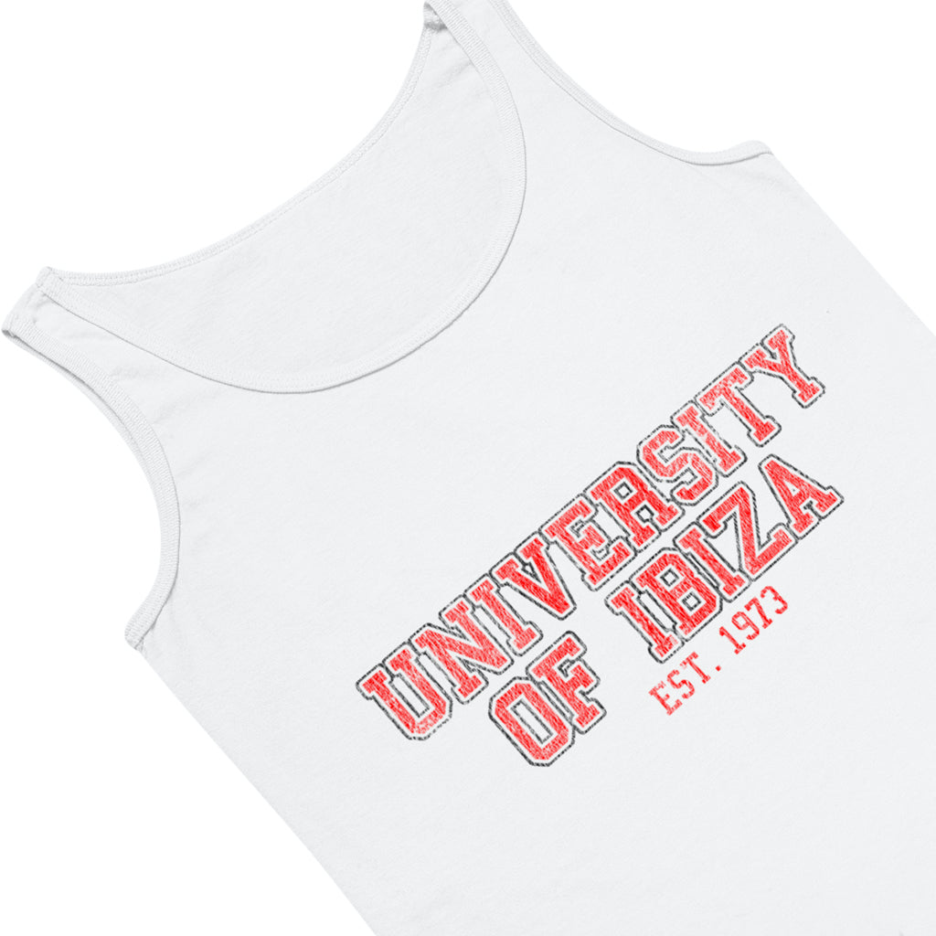 University of Ibiza Camiseta sin Mangas hombre con Logo Vintage