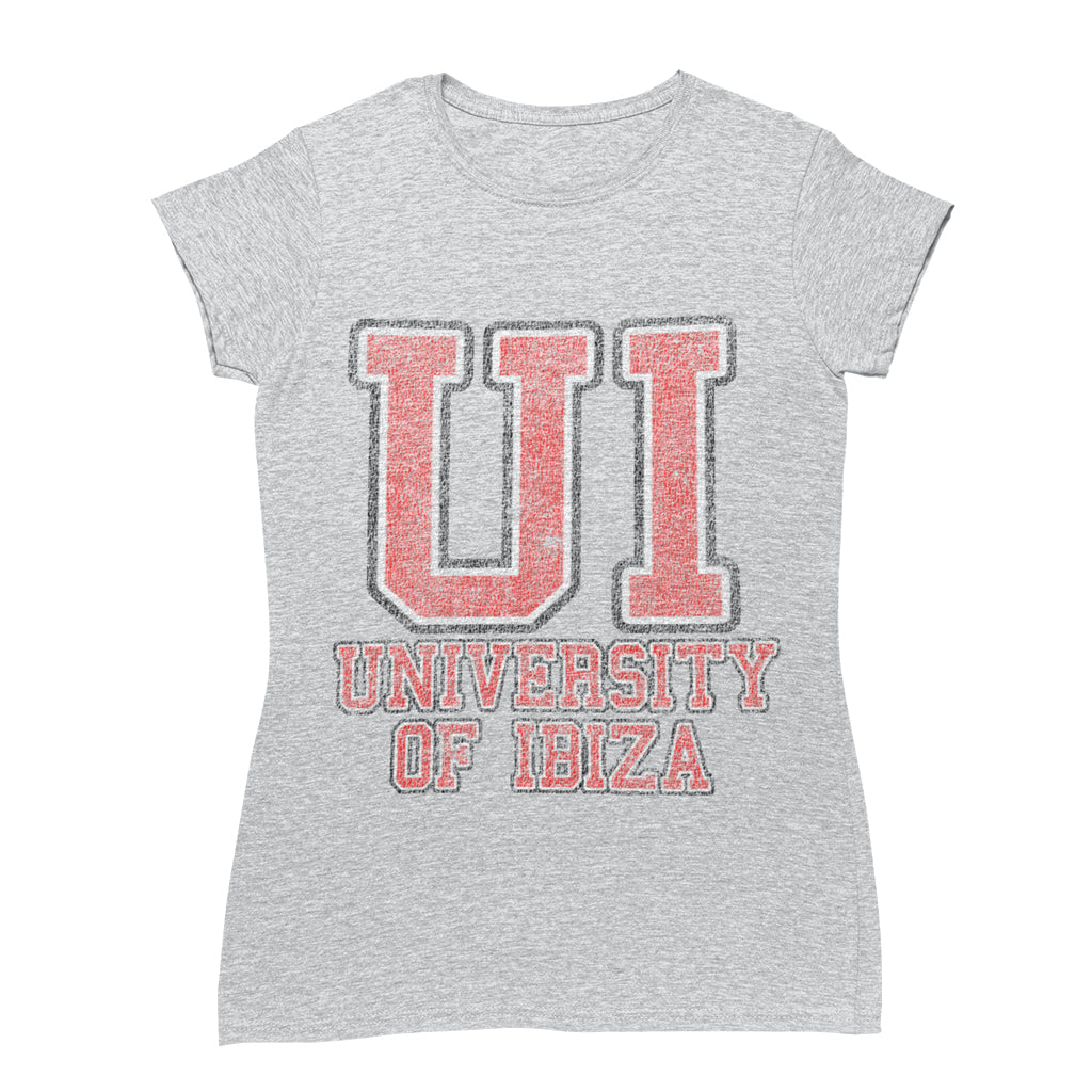 University of Ibiza Camiseta Mujer con Logo Colegial
