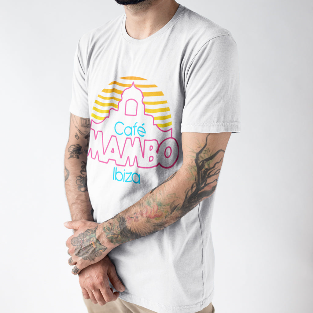 Cafe Mambo Ibiza Logo Men's White T-shirt NEW