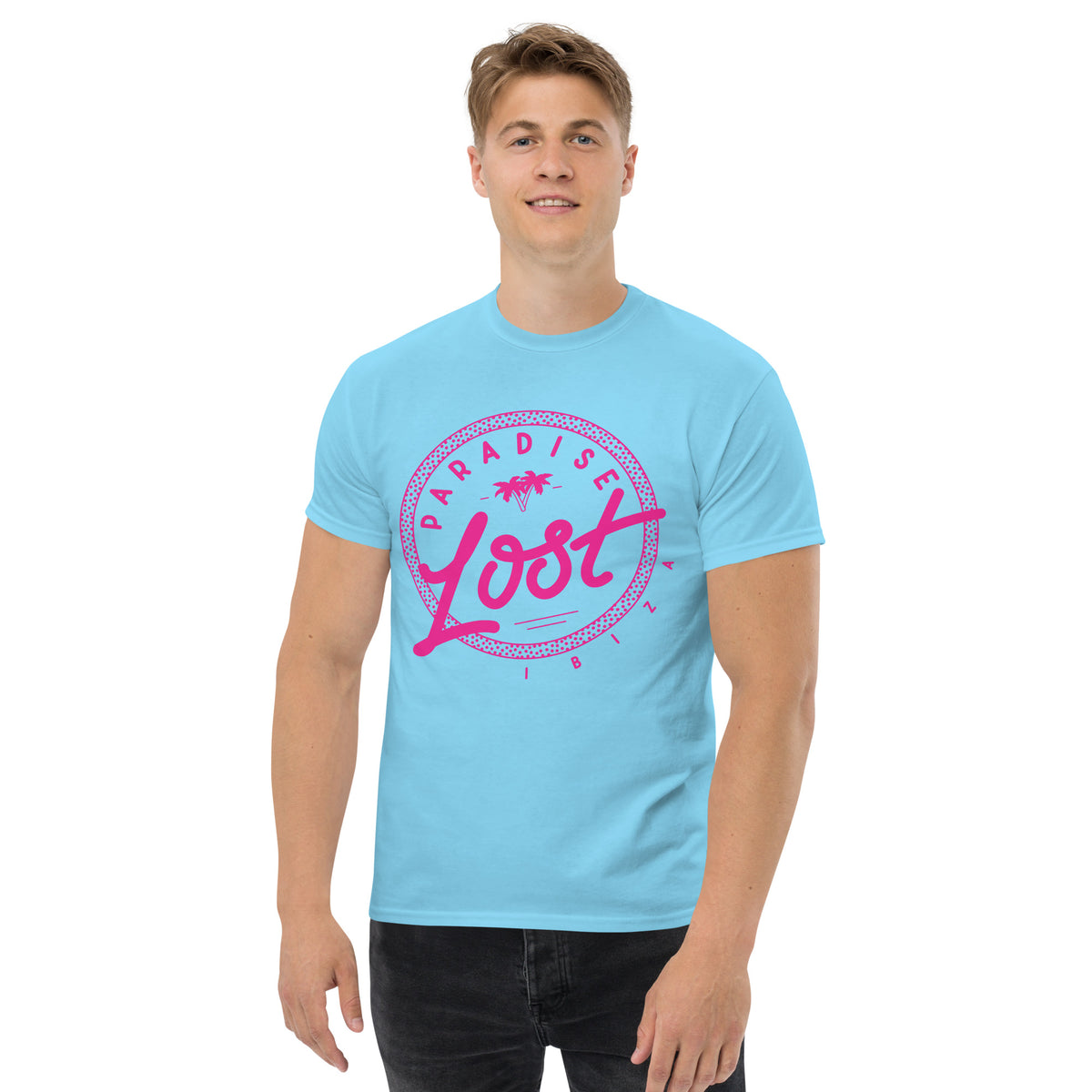 Paradise Lost Ibiza Men&#39;s T-shirt with Neon Logo