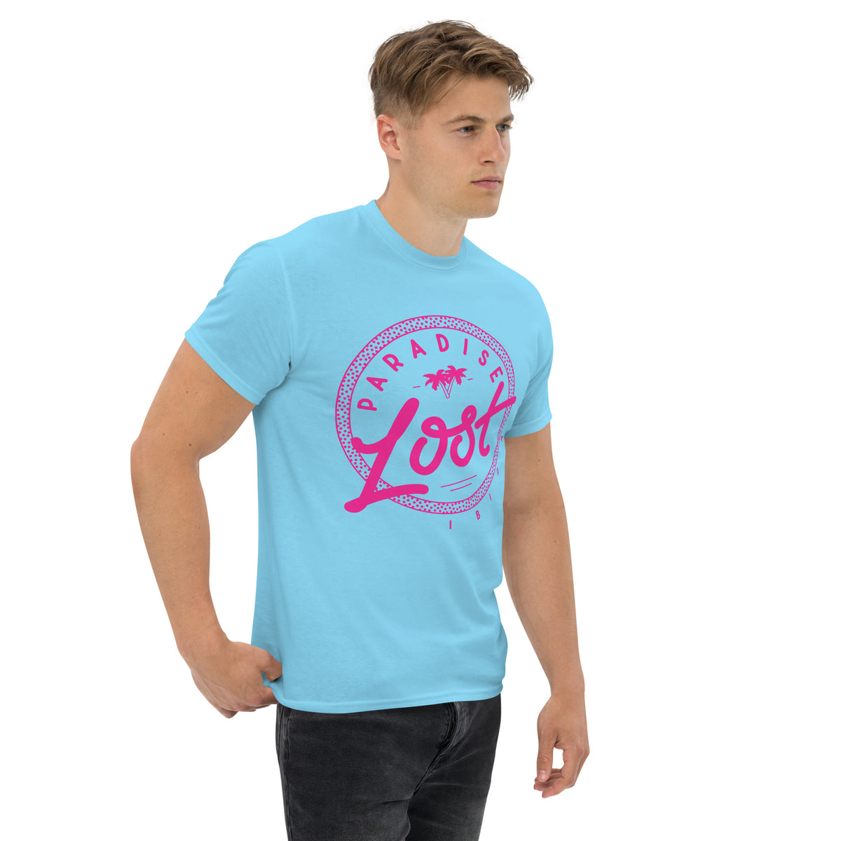 Paradise Lost Ibiza Men&#39;s T-shirt with Neon Logo