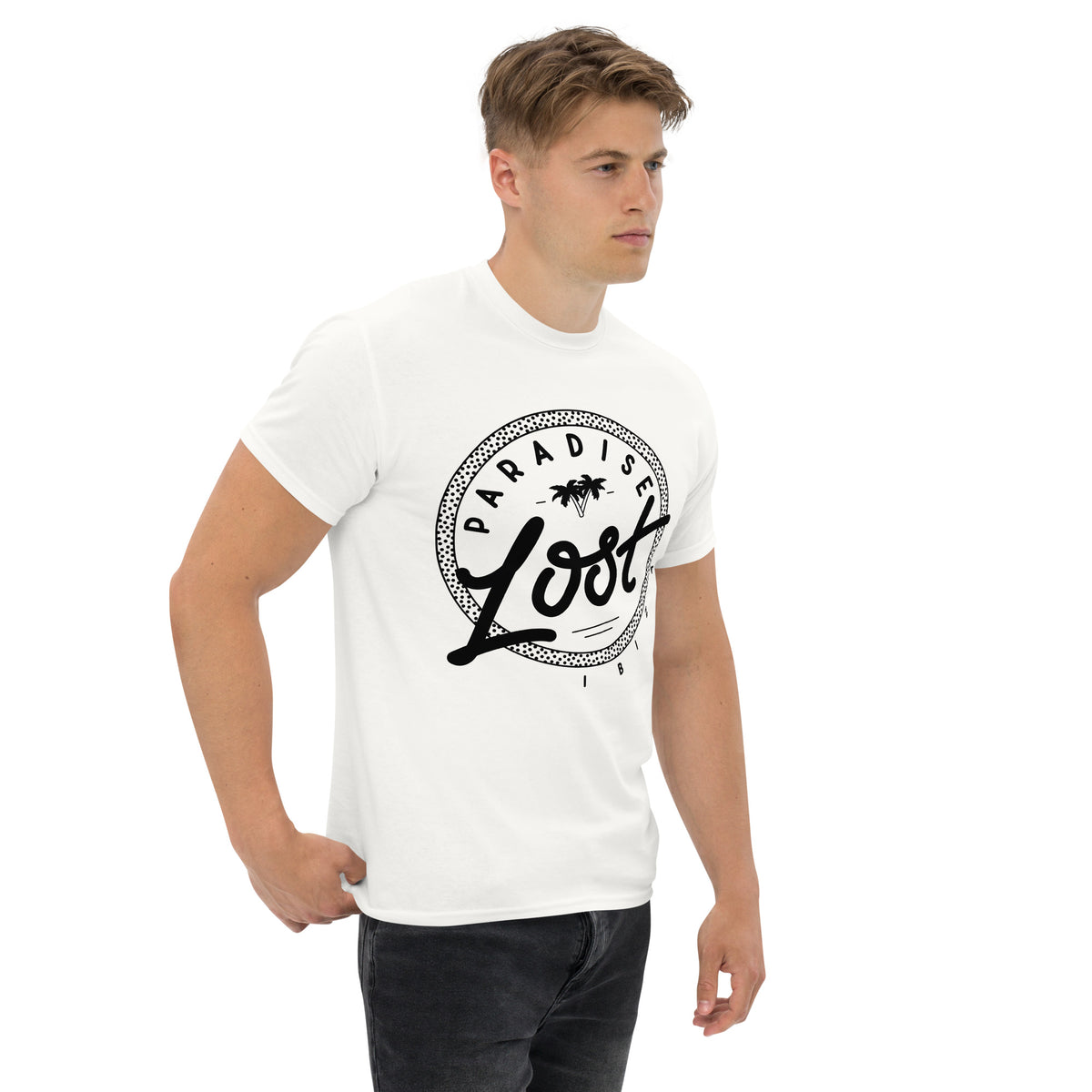 Paradise Lost Ibiza Men&#39;s White T-shirt with Logo