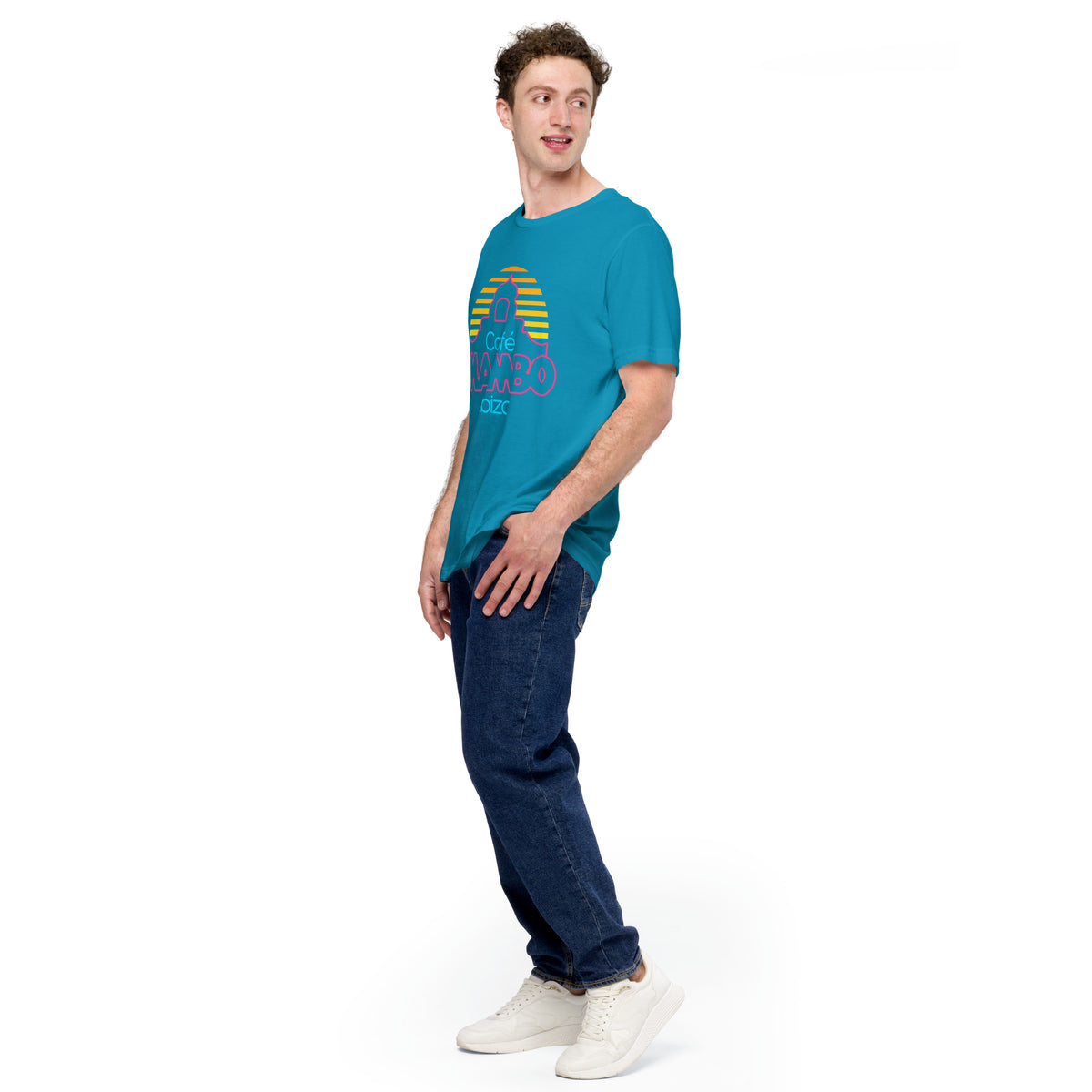 Cafe Mambo Ibiza Logo Men&#39;s Turquoise T-shirt