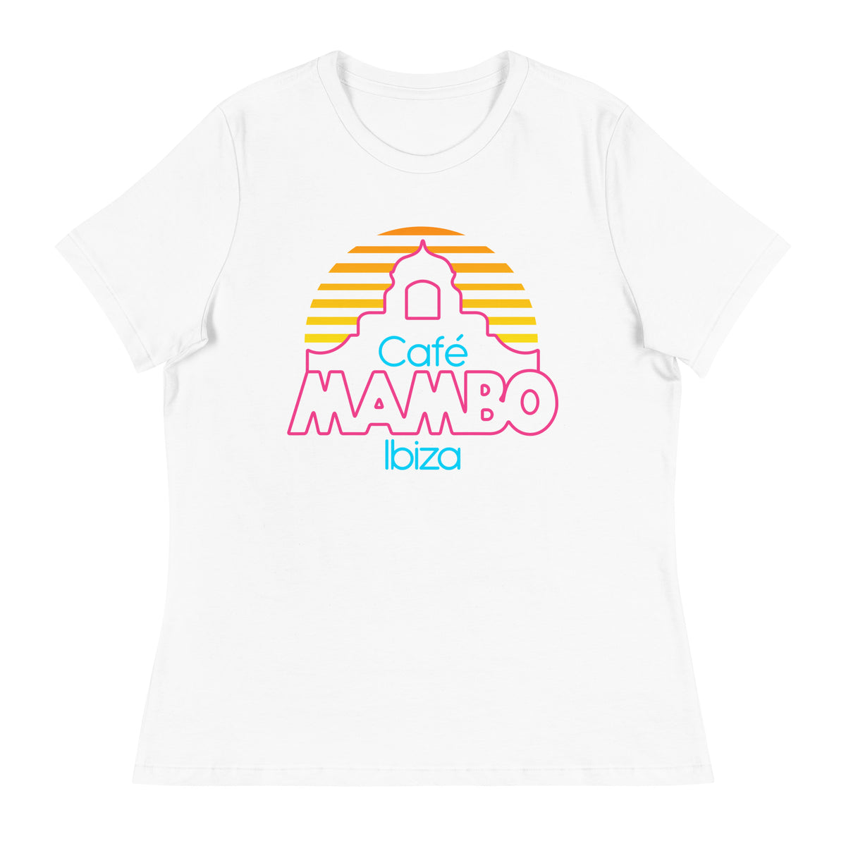 Cafe Mambo Ibiza Logo Women&#39;s White T-shirt NEW