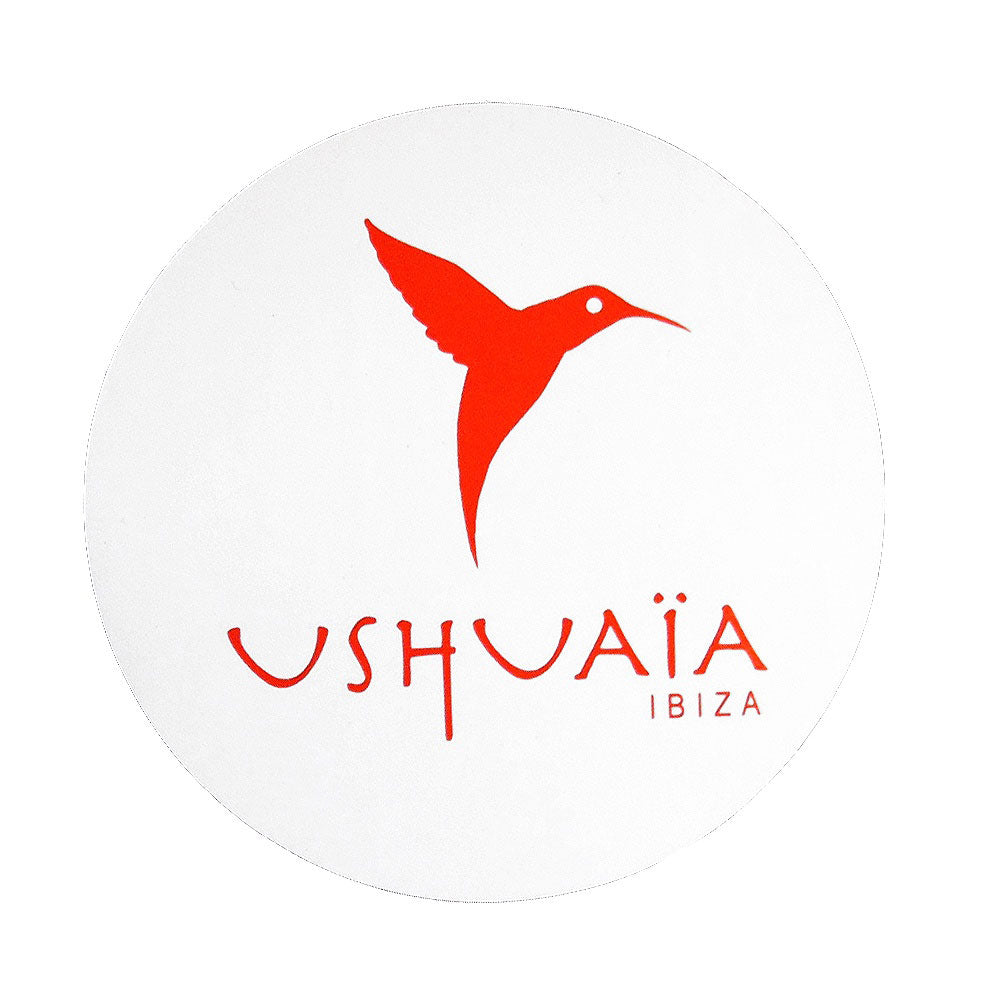 Ushuaia Ibiza White Hummingbird Logo Sticker