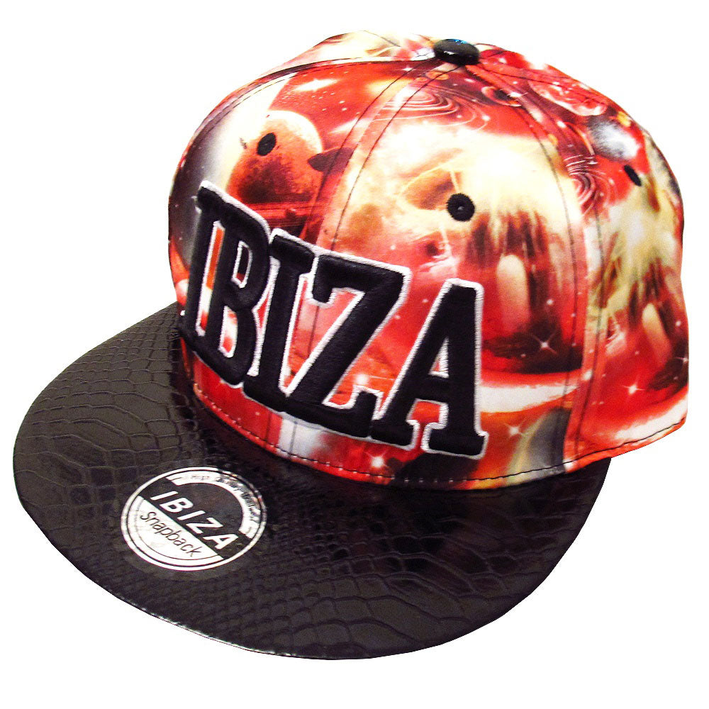 Ibiza Red Planets Snapback Cap