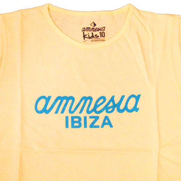Amnesia Ibiza Classic Logo Kids Girls Yellow T-shirt