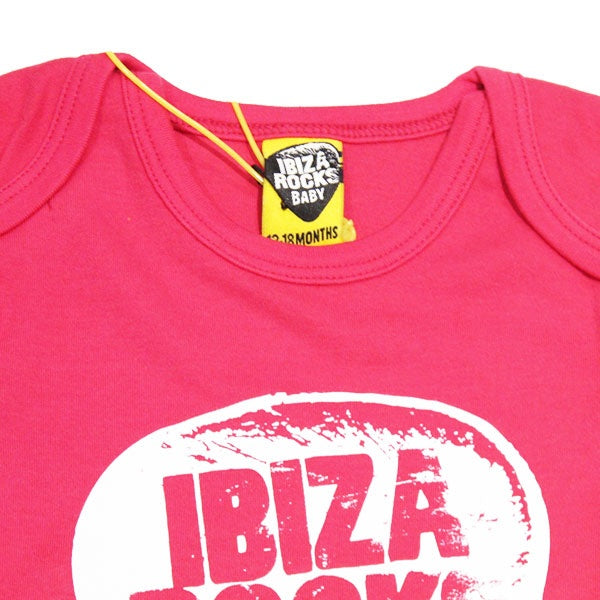 Ibiza Rocks Pink Logo Baby Grow
