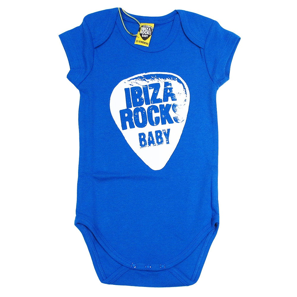 Ibiza Rocks Blue Logo Baby Grow