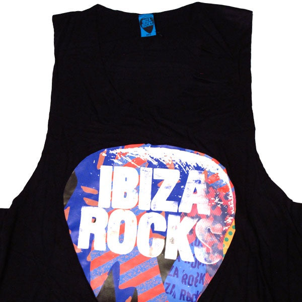 Ibiza Rocks Men&#39;s Black Longline Muscle Vest