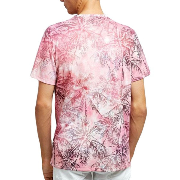 Space Ibiza Allover Palms Mens Pink T-Shirt