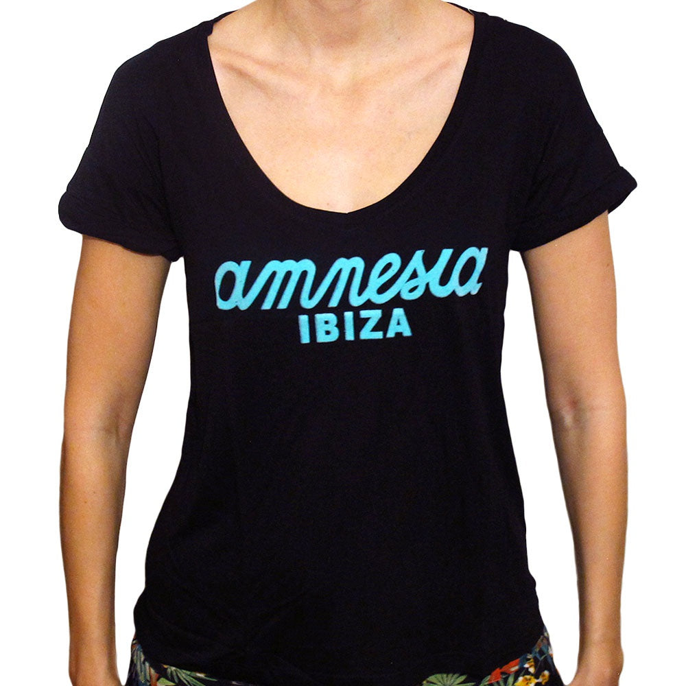 Amnesia Ibiza Classic Logo Women&#39;s Black T-Shirt