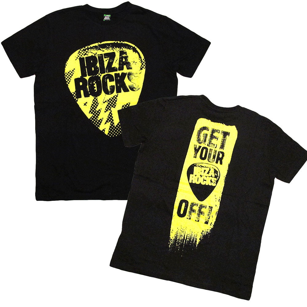 Ibiza Rocks Plec Off Slogan Men&#39;s Black T-Shirt