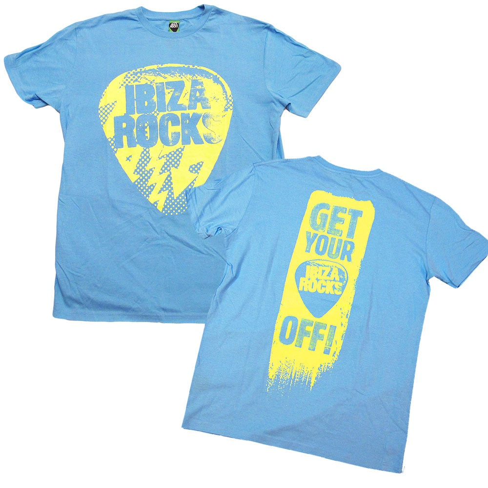 Ibiza Rocks Plec Off Slogan Men's Blue T-Shirt