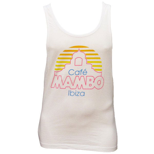 Café Mambo Ibiza Camiseta de Tirantes Blanca Logo Nuevo