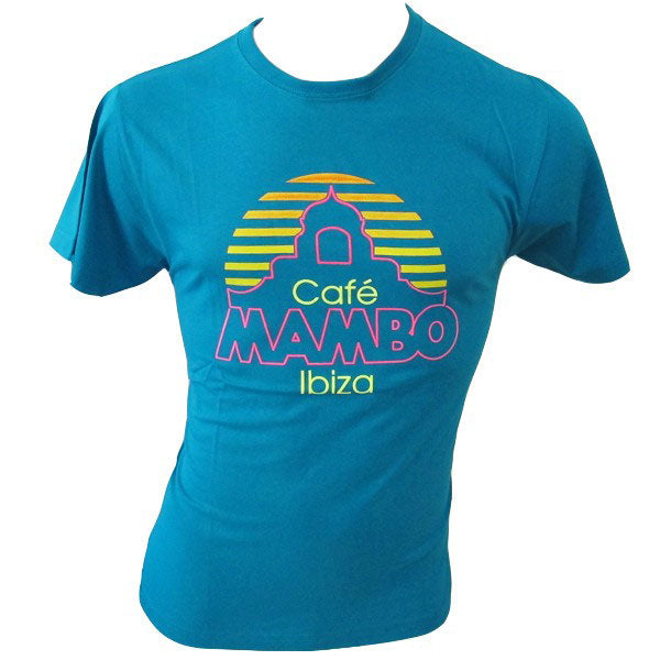 Cafe Mambo Ibiza Nuovo Logo T-shirt Uomo Turchese