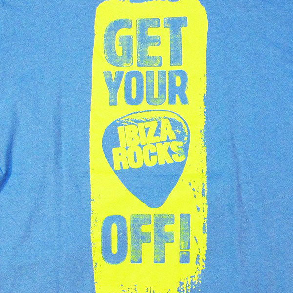 Ibiza Rocks Plec Off Slogan Men&#39;s Blue T-Shirt