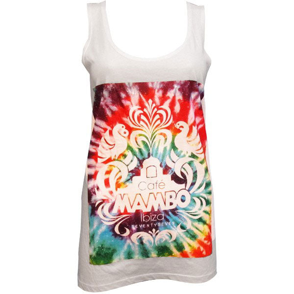 Café Mambo v 77 Camiseta de Tirantes Puesta del Sol Tie-Dye