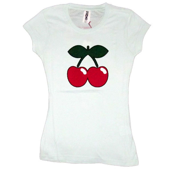 Pacha T-shirt Femme Vert clair Basique à Logo Cerise