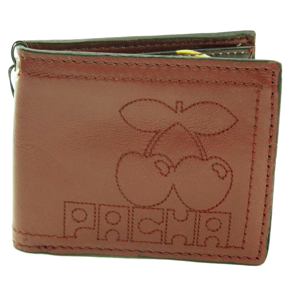 Pacha Braun Brieftasche mit Cherry Ziernähten