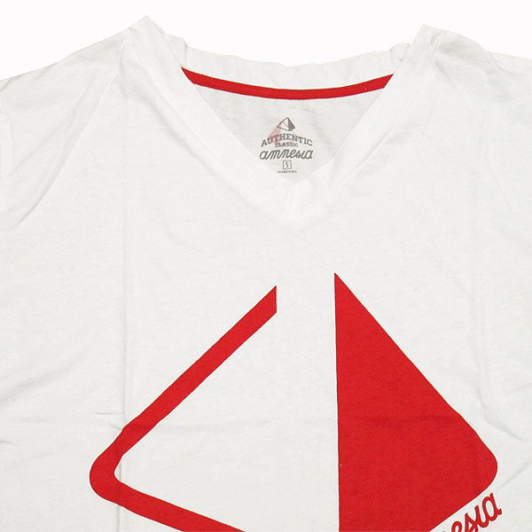 Amnesia Ibiza Pyramid Cut Men&#39;s White V-Neck T-shirt