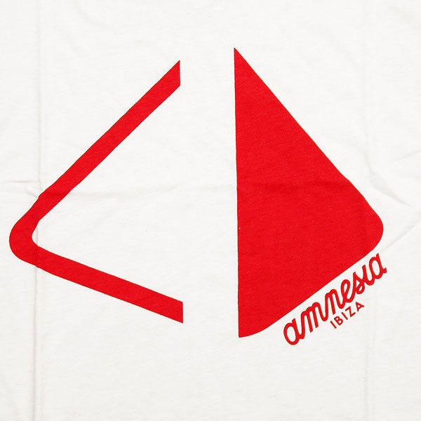 Amnesia Ibiza Pyramid Cut Men&#39;s White V-Neck T-shirt