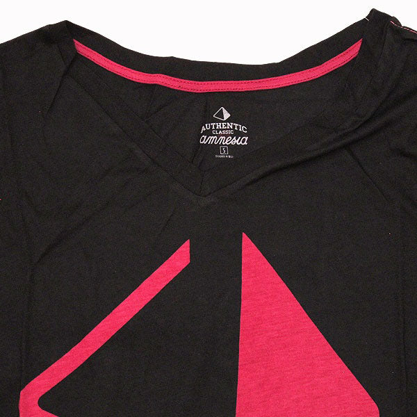 Amnesia Ibiza Pyramid Cut Men&#39;s Black V-Neck T-shirt