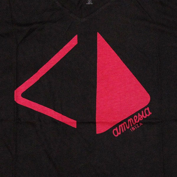 Amnesia Ibiza Pyramid Cut Men&#39;s Black V-Neck T-shirt