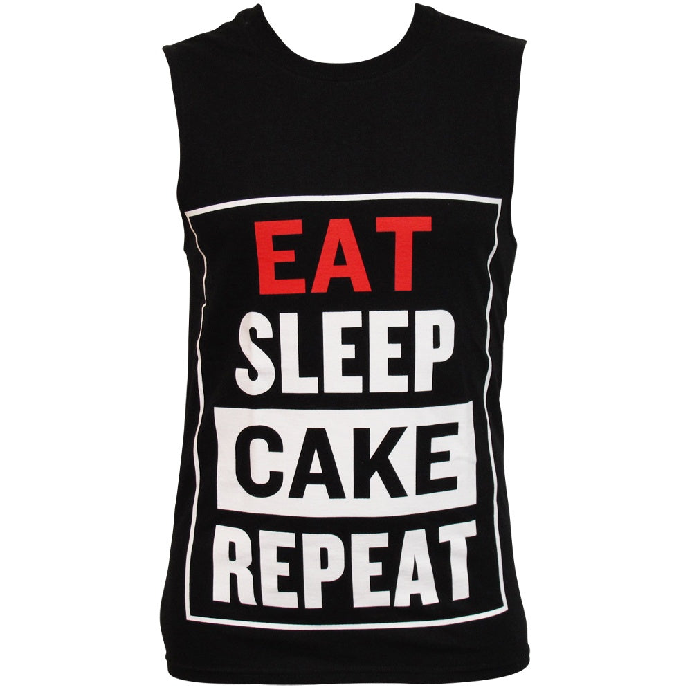 Camiseta sin Mangas Hombre Eat Sleep Cake Repeat 