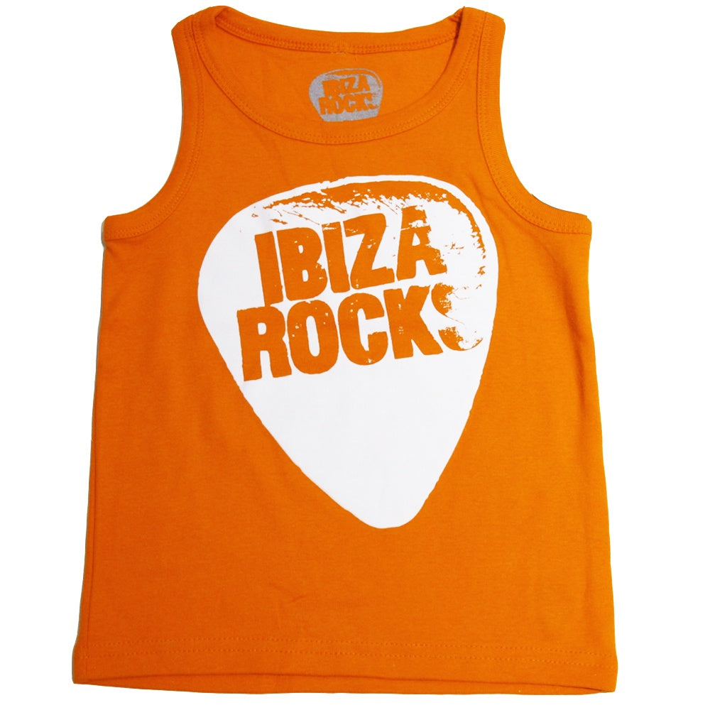 Ibiza Rocks Plectrum Logo Kids Orange Tank Top