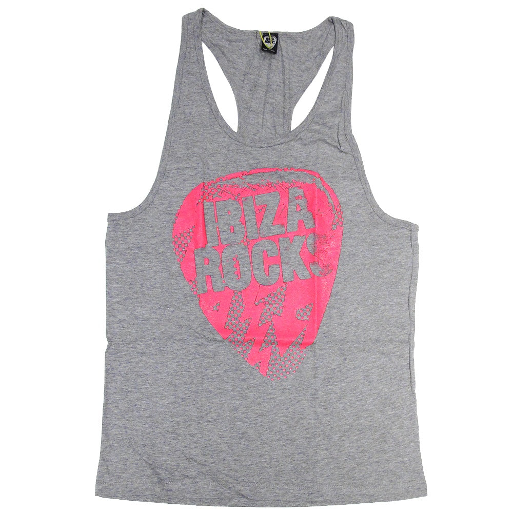 Ibiza Rocks Plectrum Grey Heather Men's Muscle Tank